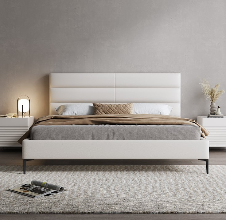 best quality modern home furniture contemporary design uphostered headboard leather bed factory & maker in China-interi furniture