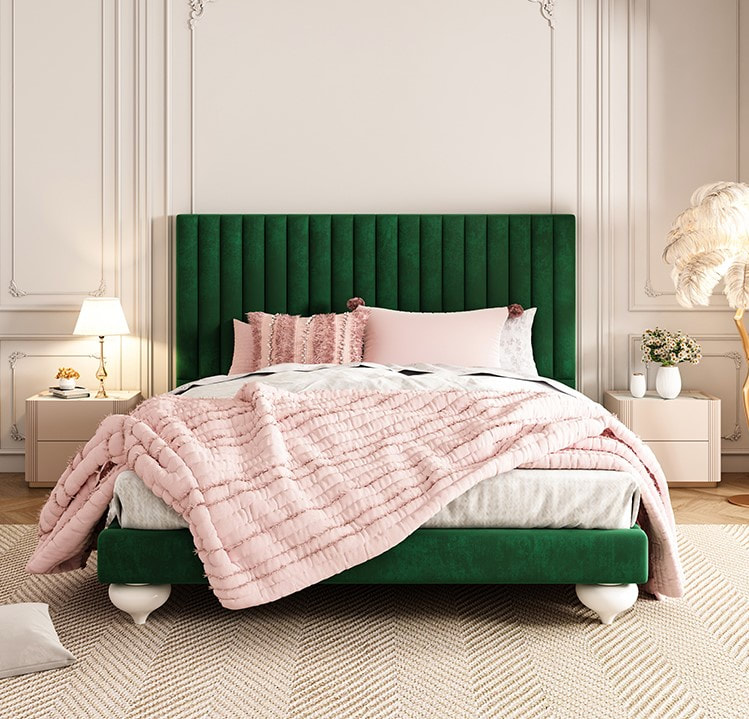best quality modern home furniture contemporary design uphostered headboard leather bed company&supplier in China-interi furniture