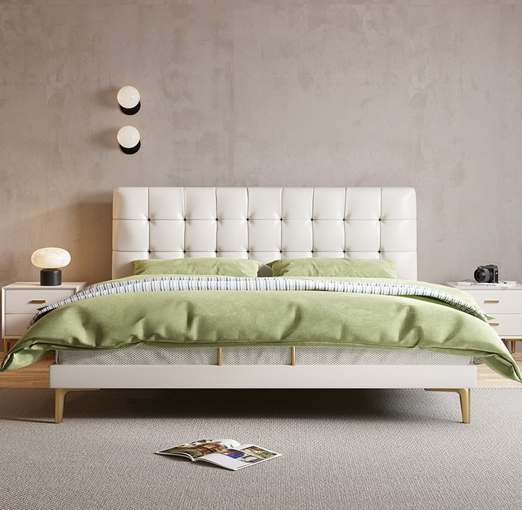 best quality modern home furniture contemporary design uphostered headboard leather bed company&supplier in China-interi furniture