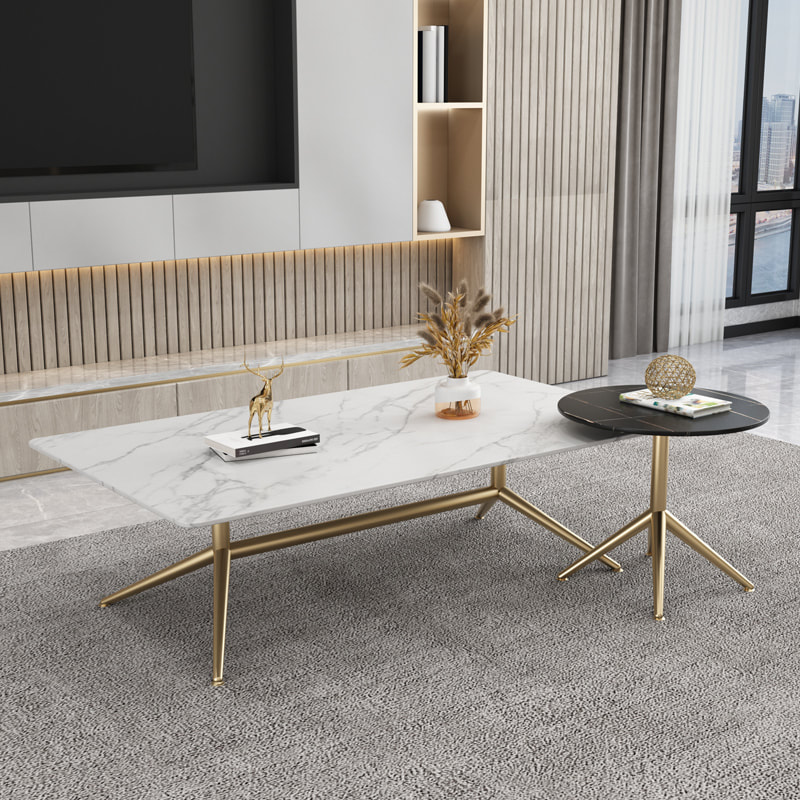 Chinese modern home furniture contemporary design sintered stone tabletap coffee table and side table supplier