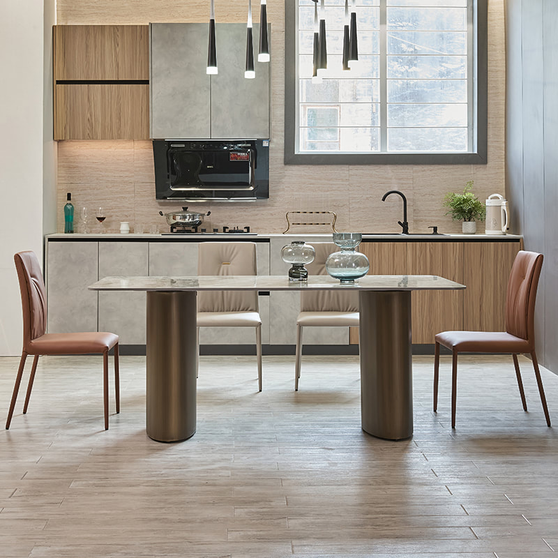 chinese high end modern home furniture sintered table top dining table supplier-interi furniture