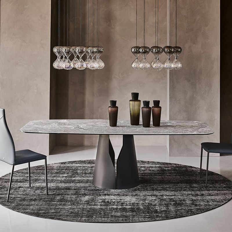 chinese high end modern design contemporary home furniture sintered table top dining table maker-interi furniture