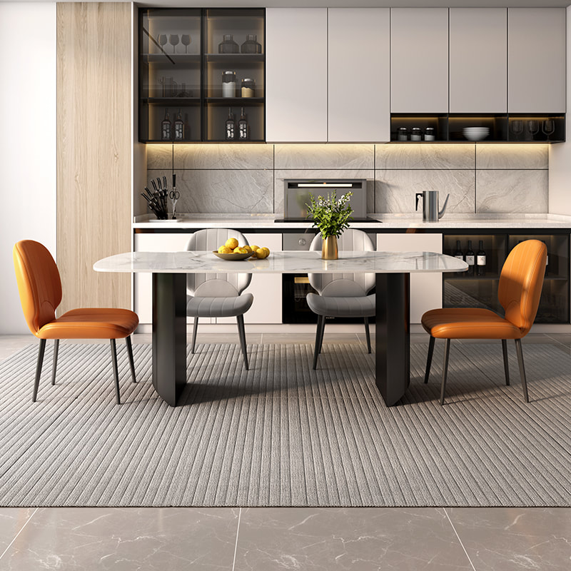 chinese high end modern design contemporary style home furniture dining room sintered table top dining table maker-interi furniture