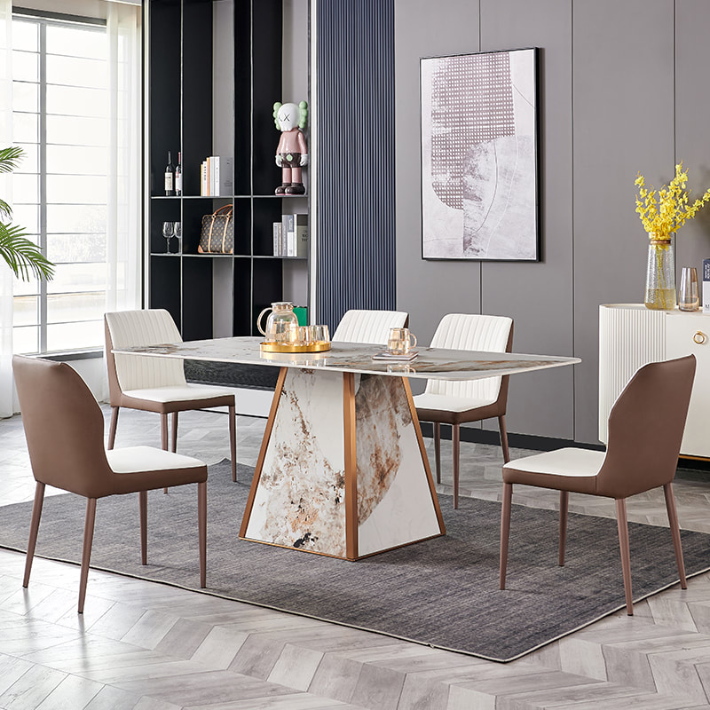 chinese high end luxury modern design contemporary style home furniture dining room sintered table top dining table maker-interi furniture