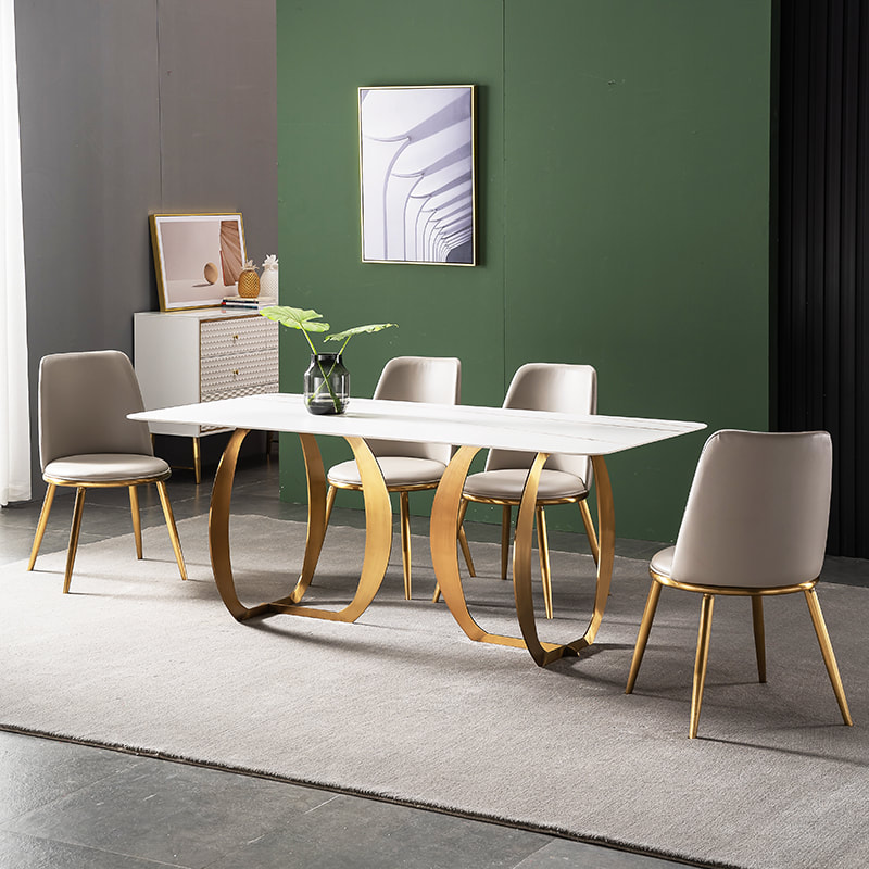 chinese high end luxury modern design contemporary style home furniture dining room sintered table top dining table shop-interi furniture