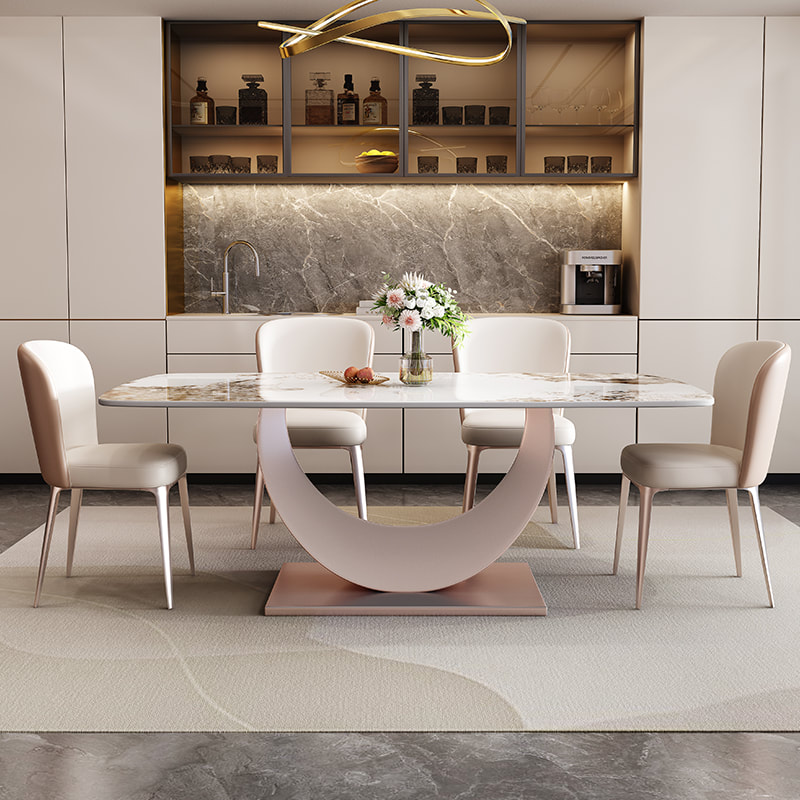 chinese high end luxury modern design contemporary style home furniture dining room sintered table top dining table manufacturer-interi furniture
