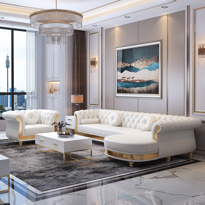 high end modern home furniture contemporary design luxury leather sectional sofa set manufacturer &exporter in China-interi furniture